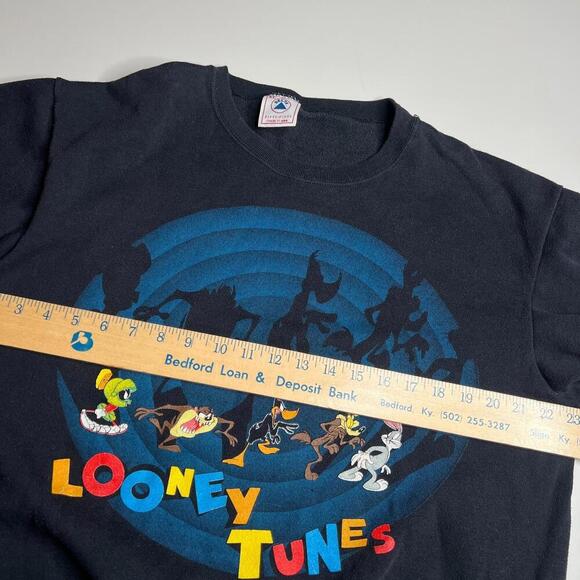 90s Vintage Looney Tunes Shadow Sweatshirt by Delta - Made in USA - Size XL - Picture 10 of 13